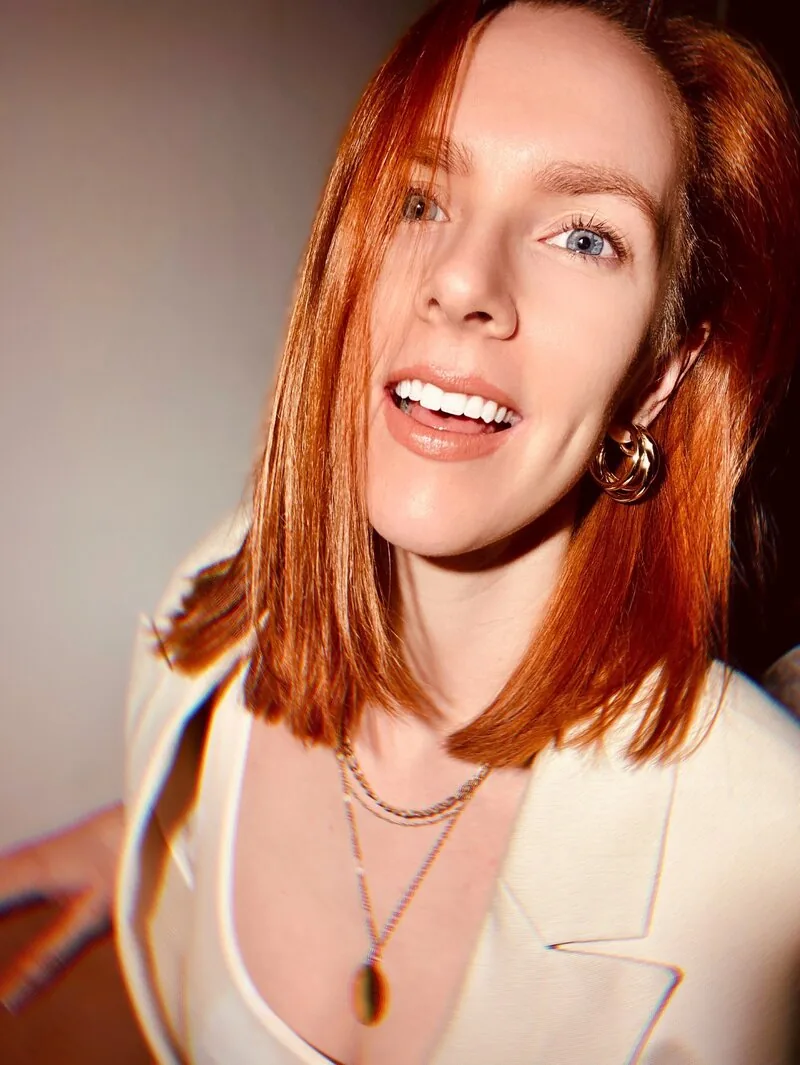 Rosie Rapp laughing, close up